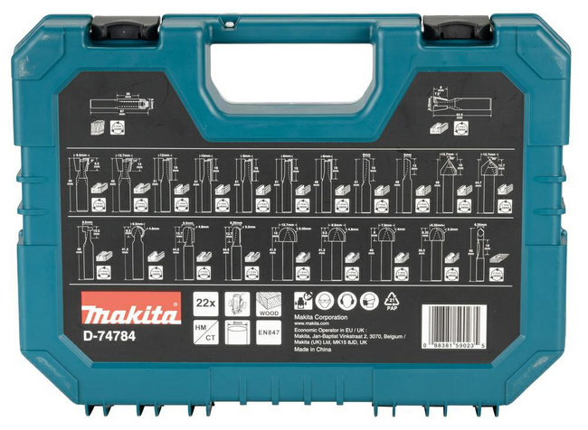 MAKITA FREZY DO ROWKÓW 8mm ZESTAW 22szt.