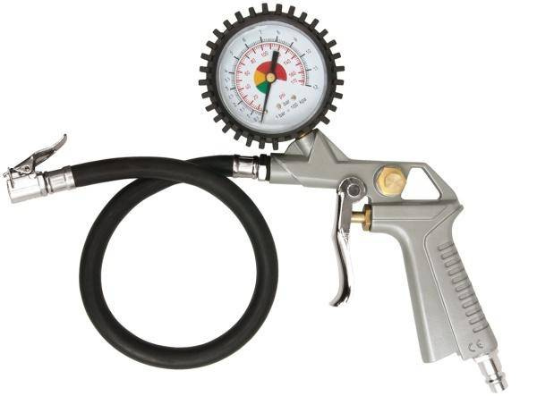 PISTOLET DO POMPOWANIA Z MANOMETREM SILVER