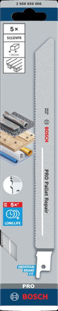 BOSCH BRZESZCZOT DO PIŁY SZABLASTEJ PRO PALLET REPAIR S1132VFR 0,9 x 19 x 225mm /5szt.