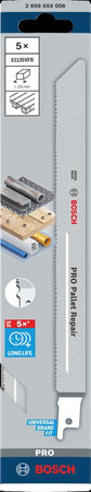 BOSCH BRZESZCZOT DO PIŁY SZABLASTEJ PRO PALLET REPAIR S1135VFR 1,25 x 19 x 225mm /5szt.