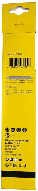 KLINGSPOR BRZESZCZOT DO PIŁY SZABLASTEJ 230x19x1,27mm RS 953 AQ /5szt.