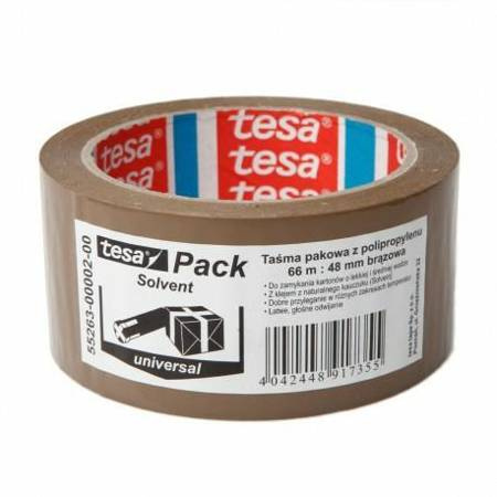 Taśma pakowa SOLVENT 66m:48mm, brązowa
