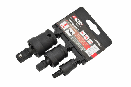 AWTOOLS ZESTAW PRZEGUBÓW UDAROWYCH 3szt. BLACK LINE