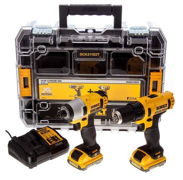 DEWALT ZESTAW COMBO 10,8V WKRĘTARKA DCD710 + ZAKRĘTARKA DCF815 2 x 2,0Ah KUFER TSTAK  DCK211D2T