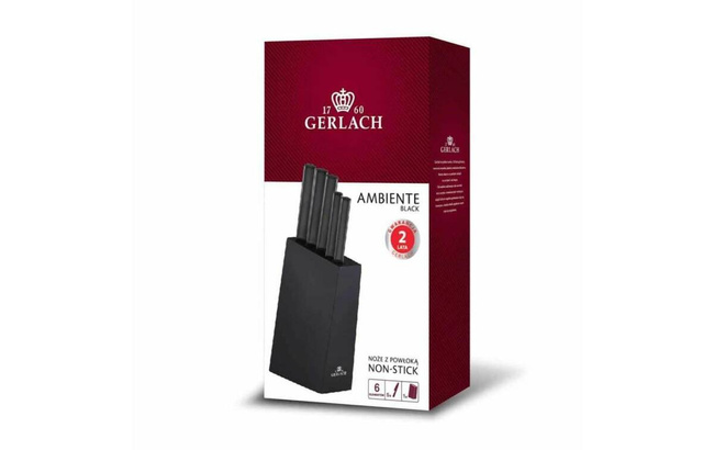 GERLACH.ZESTAW NOŻY W BLOKU  5szt. AMBIENTE BLACK