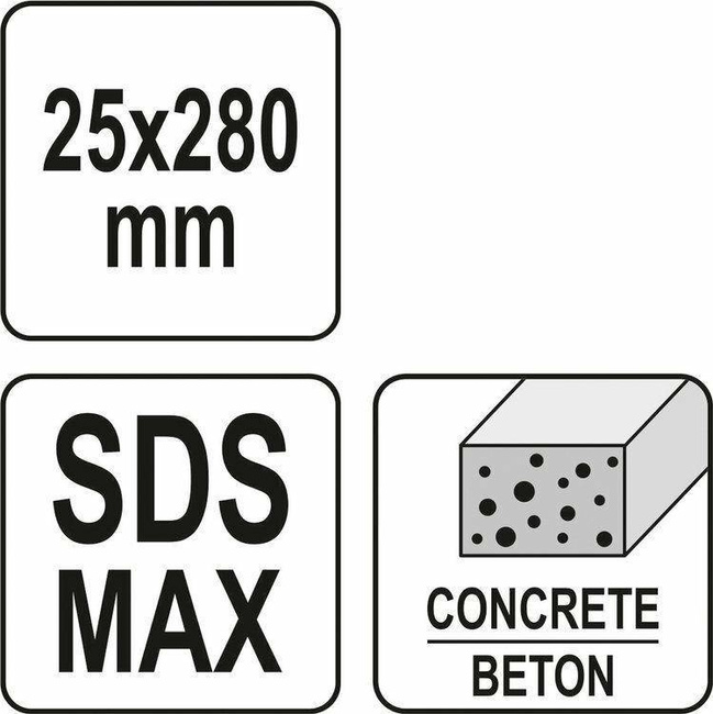 YATO DŁUTO PŁASKIE SDS MAX 25mm