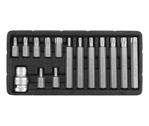 YATO KOŃCÓWKI TORX  15elem. Z OTWOREM 0417