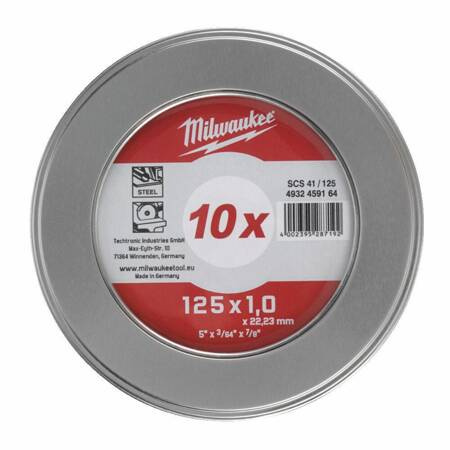 MILWAUKEE TARCZA DO METALU 125 x 1,0 x 22,2mm PRO+, INOX /10szt.