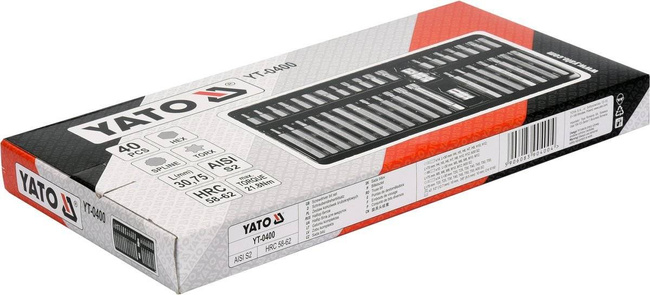 YATO KOŃCÓWKI HEX / TORX / SPLINE KOMPLET 40 elem.  0400