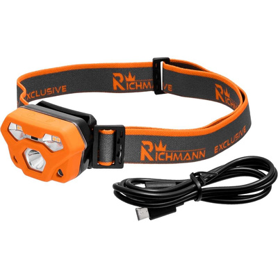 LATARKA NA GŁOWĘ AKU 4W + 2W SMD LED, IP65, CZUJNIK RUCHU RICHMANN EXCLUSIVE C5905