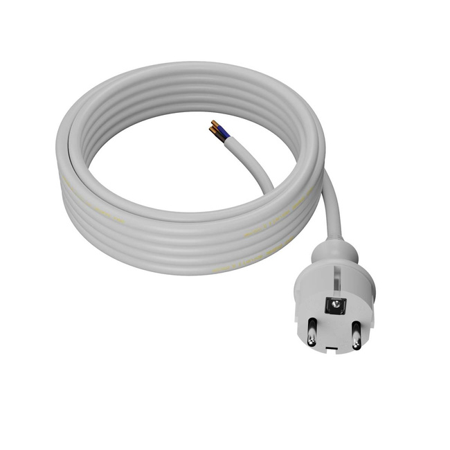 AWTOOLS PRZEWÓD Z WTYCZKĄ 2m 3x1,5 BIAŁY H05RR-F