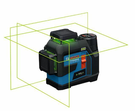 BOSCH LASER PŁASZCZYZNOWY GLL 12V-100-33 CG ZIELONY +UCHWYT LB 10 +KLAMRA DK20 1x2,0Ah LB