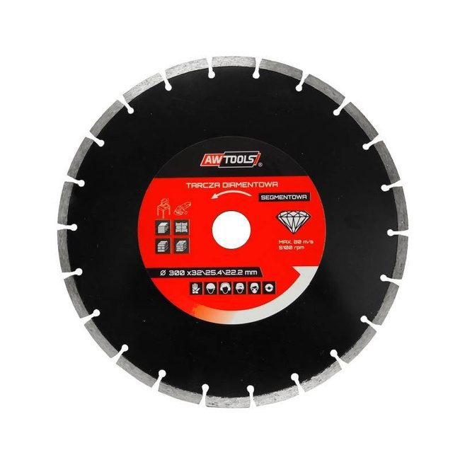 AWTOOLS TARCZA DIAMENTOWA 180x25,4-22,2 / SEGMENTOWA