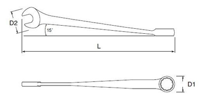 Zestaw 10 szt. kluczy płasko - oczkowych kutych metrycznych XL X-BEAM w pudełku SATA 08006