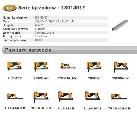 BOSTITCH ZSZYWKI 80 14mm  10 000 szt.
