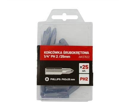 AW KOŃCÓWKA ŚRUBOKRĘTOWA 1/4" PH 2 /25mm /25szt.