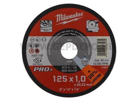 MILWAUKEE TARCZA DO METALU 125 x 1,0 x 22,2mm PRO+, INOX 4932451488