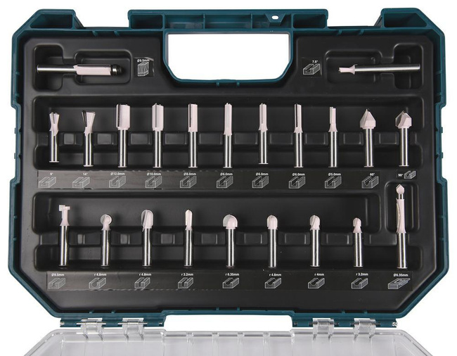 MAKITA FREZY DO ROWKÓW 8mm ZESTAW 22szt.