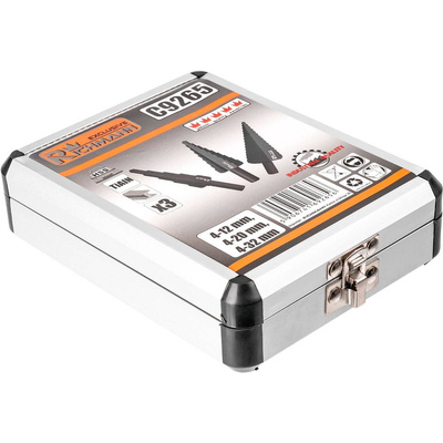 WIERTŁA STOPNIOWE DO METALU 4-32 MM 3 ELEM. ALU. PUDEŁKO Richmann Exclusive C9265