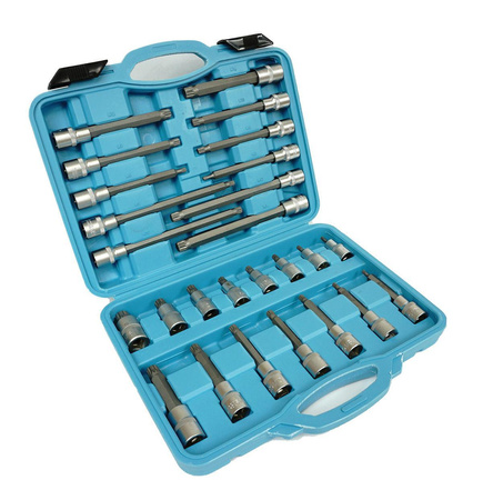 KLUCZE SPLINE 1/2" PRZEDŁUŻANE 26szt   /SILVER