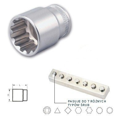 Jonnesway Nasadka 1/4" SUPER TECH