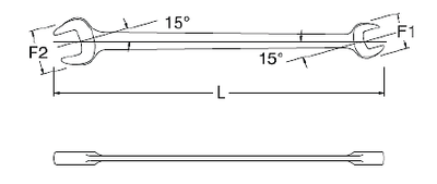 Klucz płaski dwustronny kuty metryczny SATA