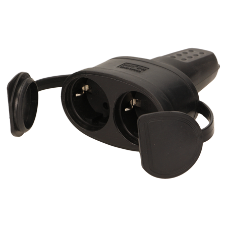 ORNO HERMETYCZNE, PODWÓJNE GNIAZDO GUMOWE 2P + Z IP 44