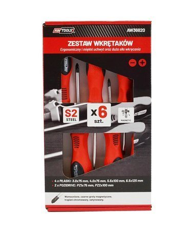 AWTOOLS ZESTAW WKRĘTAKÓW S2 /  6szt.