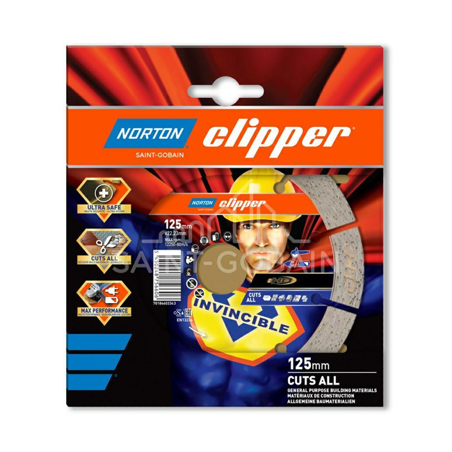 NORTON TARCZA DIAMENTOWA SEGMENTOWA 125mm INVICIBLE CUTS ALL