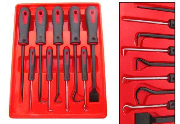 Zestaw ostrych grotów i skrobaków 9 szt. QUATROS QS14122