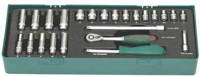 Zestaw 24 kluczy nasadowych 1/4" we wkładce narzędziowej Jonnesway S04H2125SP