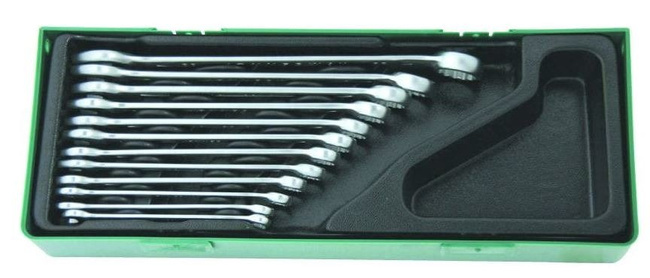 Zestaw kluczy płasko-oczkowych 8-22 mm we wkładce narzedziowej Jonnesway W26112SP