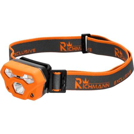 LATARKA NA GŁOWĘ AKU 4W + 2W SMD LED, IP65, CZUJNIK RUCHU RICHMANN EXCLUSIVE C5905