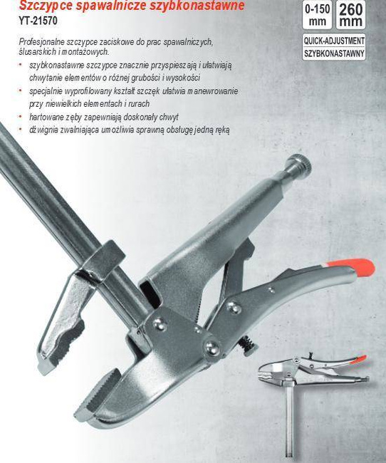 YATO SZCZYPCE ZACISKOWE SPAWALNICZE 150mm  21570