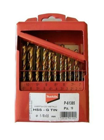 ZESTAW WIERTEŁ TYTAN HSS-G TIN 19szt 1-10mm