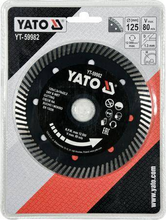 YATO TARCZA DIAMENTOWA TURBO DO GRESU 125 x 22,2mm   59982