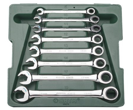 Zestaw 8 kluczy płasko-oczkowych z podwójną grzechotką Gearwrench SATA 09079