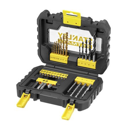 Zestaw 31 szt. wierteł do drewna, betonu, metalu i bitów wiertarskich Stanley FatMax STA88540-XJ