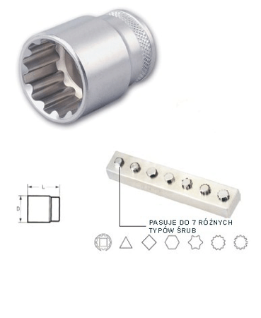 Klucz nasadowy 1/2" Jonnesway SUPER TECH 