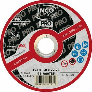 INCOFLEX TARCZA DO SZLIFOWANIA METALU  125 x 6,5 x 22,2mm