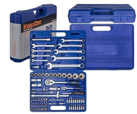 Zestaw kluczy nasadowych i płasko oczkowych King Roy 82 sztuki