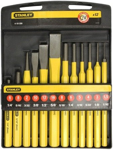 Zestaw przecinaków, punktaków i wybijaków 12 szt. Stanley 4-18-299
