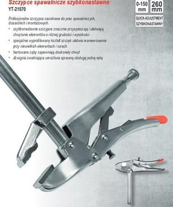 YATO SZCZYPCE ZACISKOWE SPAWALNICZE 150mm  21570
