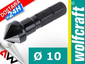 WOLFCRAFT FAZOWNIK/POGŁĘBIACZ STOŻKOWY 10mm HSS UCHWYT 6-KĄTNY