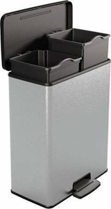 CURVER KOSZ NA ŚMIECI Z PEDAŁEM 26L+26L /IML METALIZOWANY