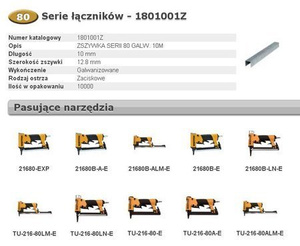 BOSTITCH ZSZYWKI 80 10mm  10 000 szt.