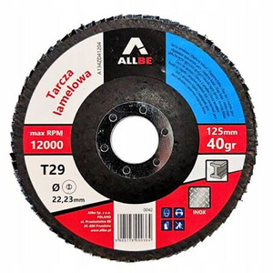 ŚCIERNICA LISTKOWA 125 P 40 INOX METAL CYRKONOWA