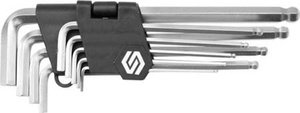 VOREL KLUCZE SZEŚCIOKĄTNE / HEX / 2,0-10 mm, kpl. 9 szt. KOŃCÓWKI KULISTE   56477