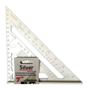 SILVER KĄTOWNIK STOLARSKI ALUMINIOWY PRZYMIAR 7"