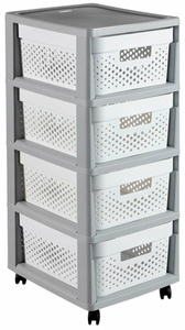CURVER REGAŁ INFINITY KD 4X10L AŻUROWY   /SZARY/BIAŁY